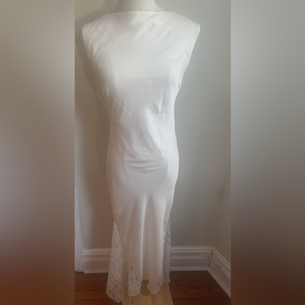 BCBG White Backless Dress